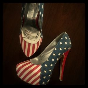High heel shoes patriotic